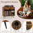 Record Player Stand With Power Outlet, Drawer, Removable Divider Industrial Turntable Display Stand