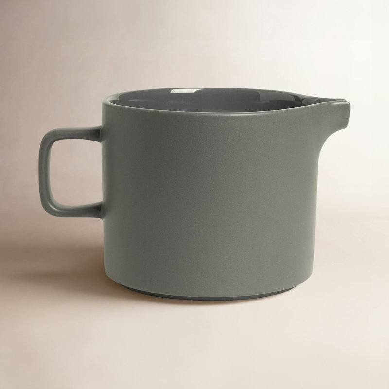 PILAR Stoneware 34 oz. Pitcher, Pewter