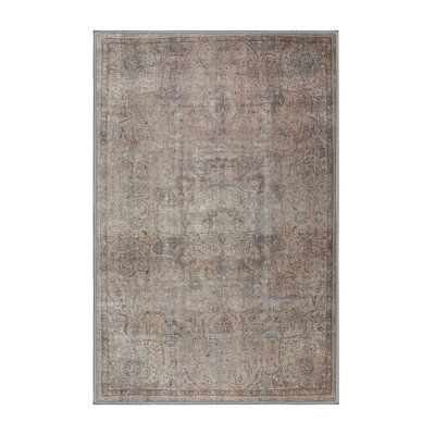 Tapis oriental brun / vert / gris