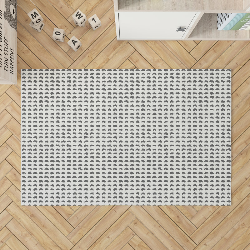 Gio Kids Play Mat, Rectangle 48" x 72", Ivory/Charcoal