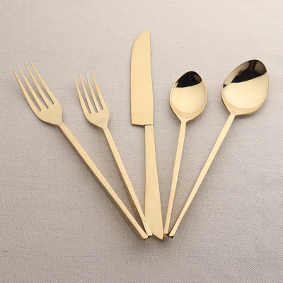 Fairfax Gold PVD 5 Pc. Flatware Set