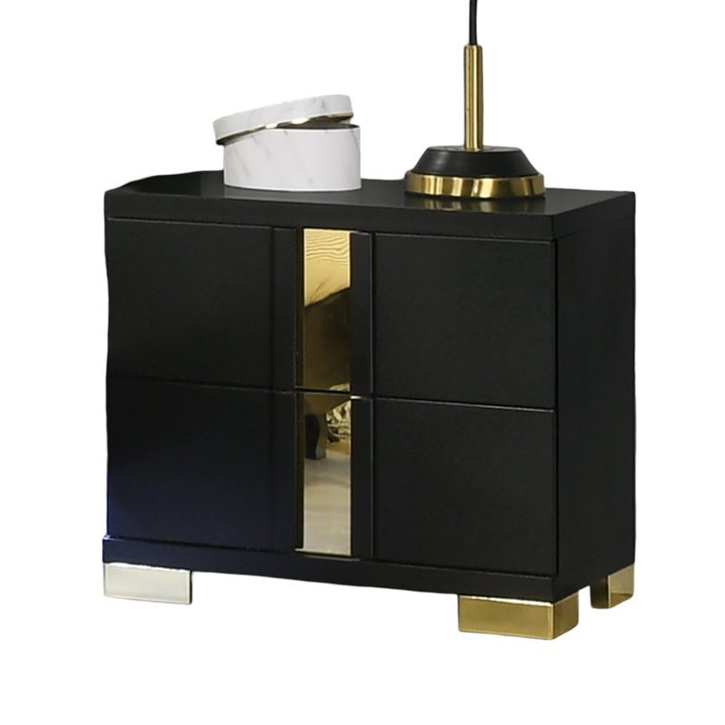 Table de chevet Modern Elegance, Noir