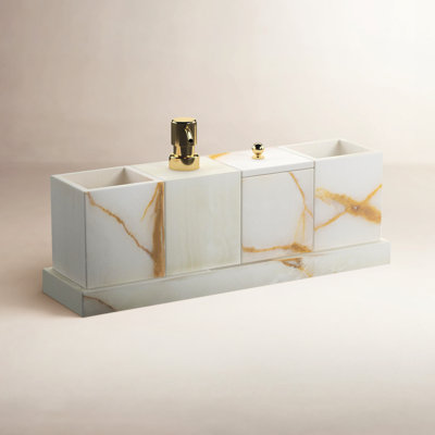Graciela Marble Bathroom Accessory Set