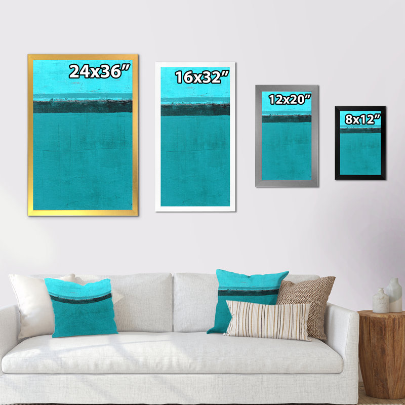 «Colorfields In Shades Of Turquoise», reproduction d'art moderne et contemporaine sur toile, H 20 po x l 12 po x P 1,5 po