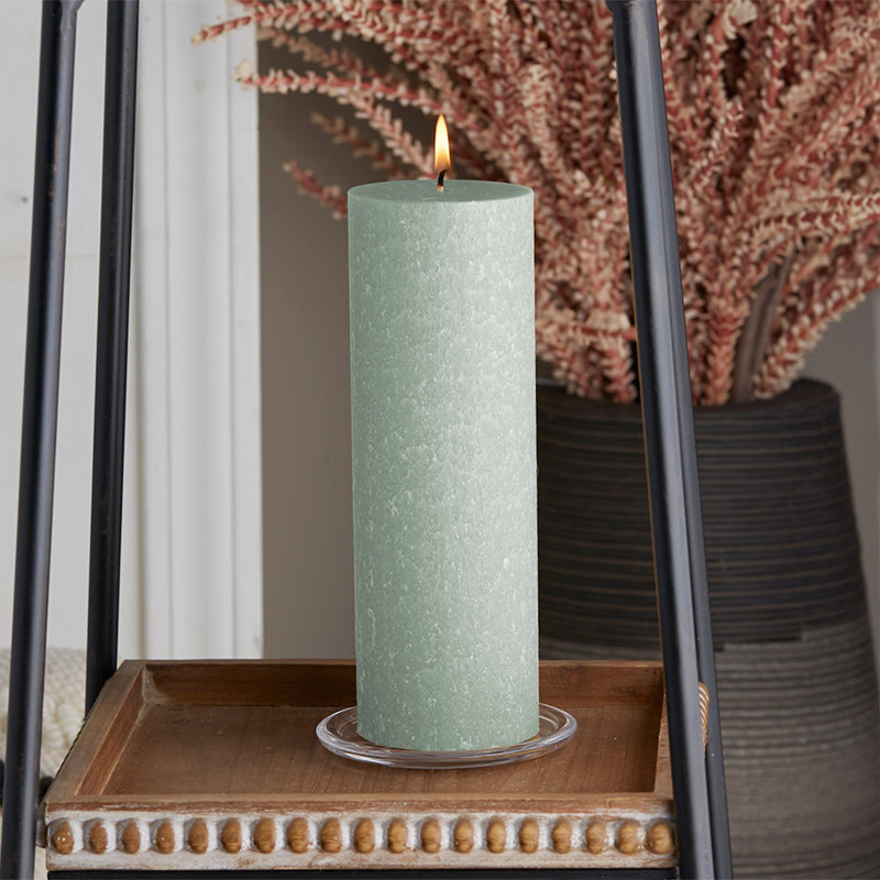 Bougie colonne non parfumée Timberline, H 9 po x l 3 po x P 3 po, Vert sauge