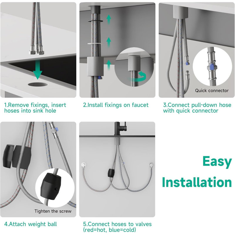 Brayden Studio Pull Down Kitchen Faucet