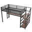 Lit mezzanine simple TG, peu encombrant, structure en métal et en MDF, conception multifonctionnelle moderne