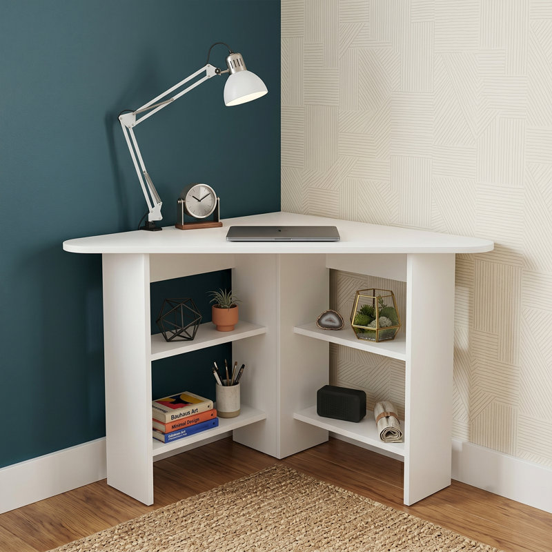 Bureau en coin Anuksha, Blanc