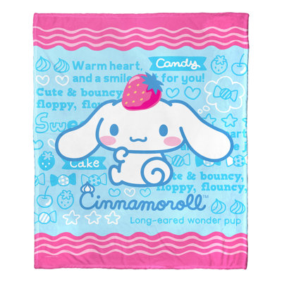 Sanrio Cinnamoroll Wonder Pup Silk Touch Throw Blanket, Playful Character Throw, 50x60 Inches