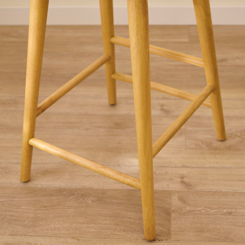 Counter Stool with Solid Wood Frame, Pale Oak
