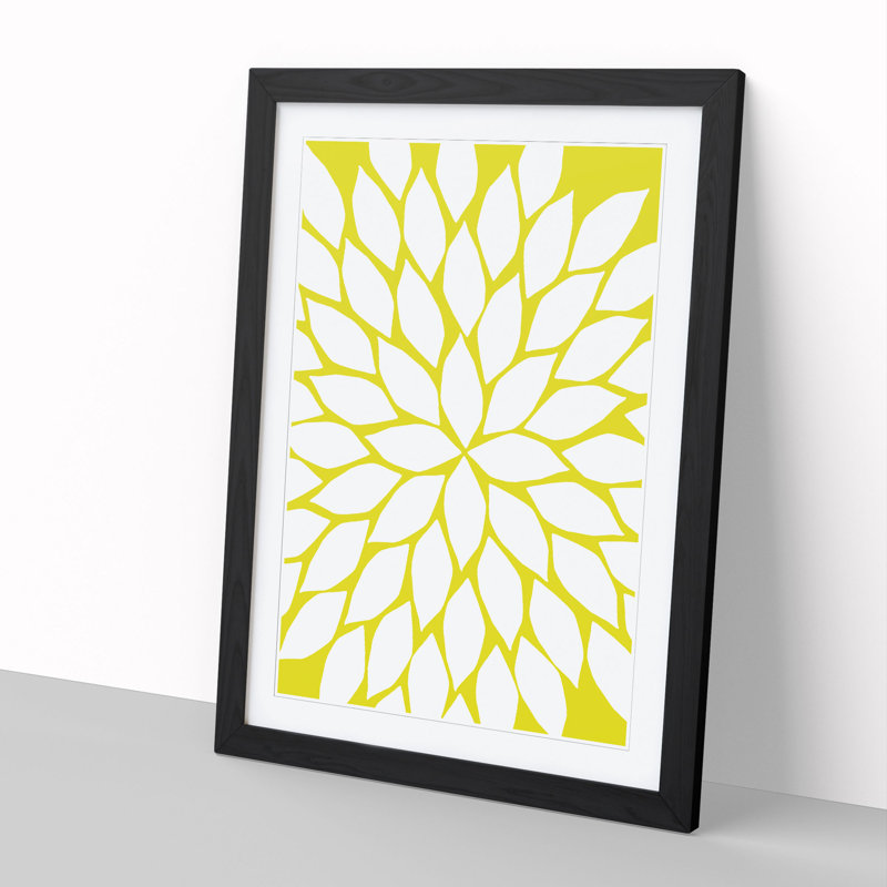 Abstract Leaves No.2 - Picture Frame Graphic Art, 48cm H x 36cm W x 2cm D, Black