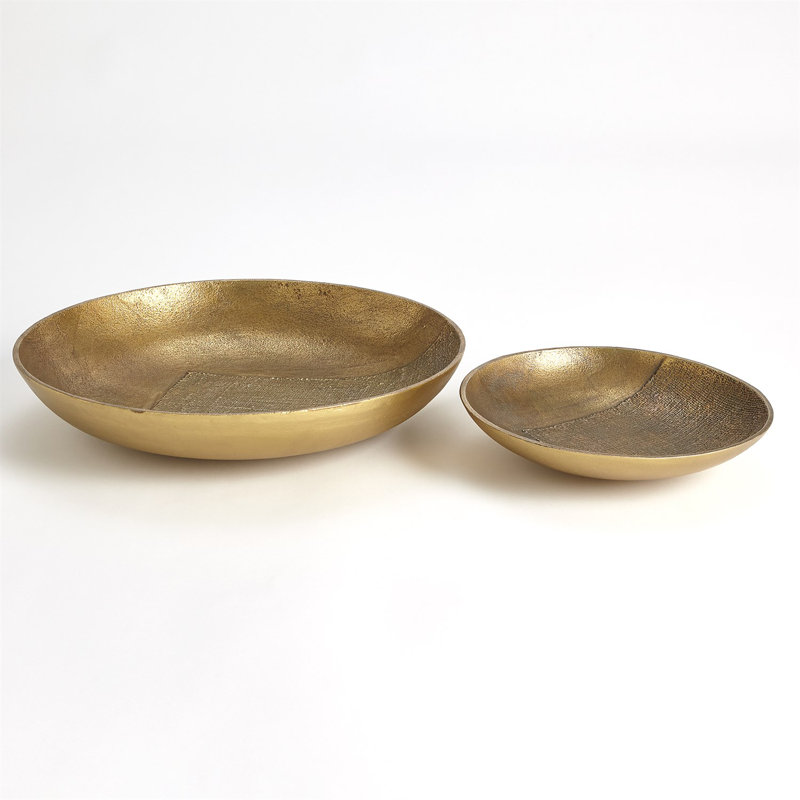 Linen Round Tray-Brass-Sm