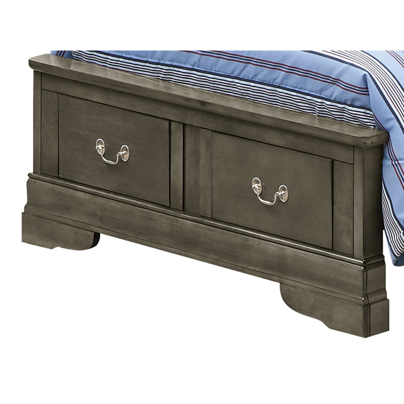 Très grand lit de rangement élégant au fini gris