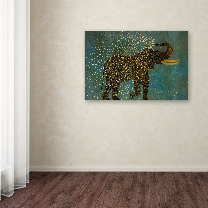 « gold spraying éléphant », art sur toile, 16 po x 24 po