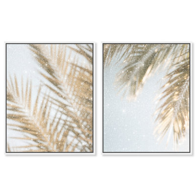 Palm Visions Set Floral & Botanical Canvas Print by Oliver Gal, Black Frame, 16 x 20