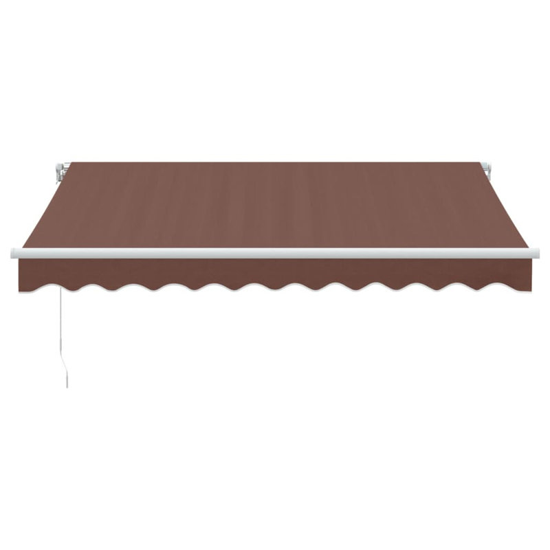 Dakota Fields Polyester Cover Retractable Patio Awning, Solid Colour, 300cm W x 250cm D, Brown
