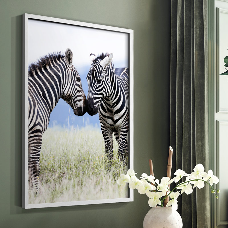 Affection africaine, reproduction encadrée - bois massif, Blanc, H 10 po x l 8 po