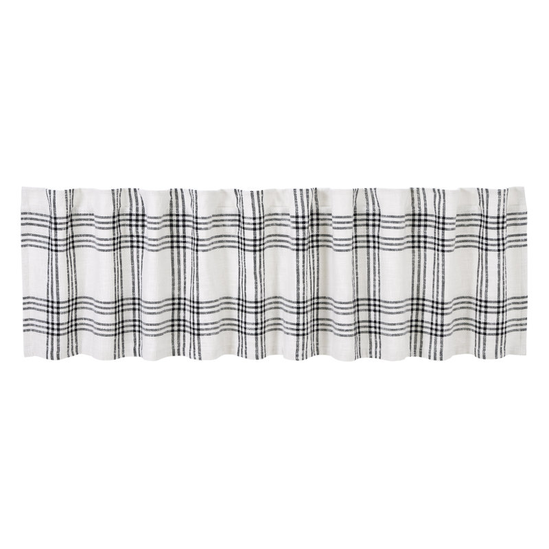 Cohenn Cotton Plaid Tailored Window Valance, 90" W x 19" H