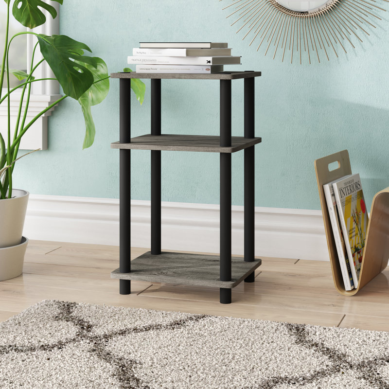 Colwyn End Table, French Oak Grey, Black, 1