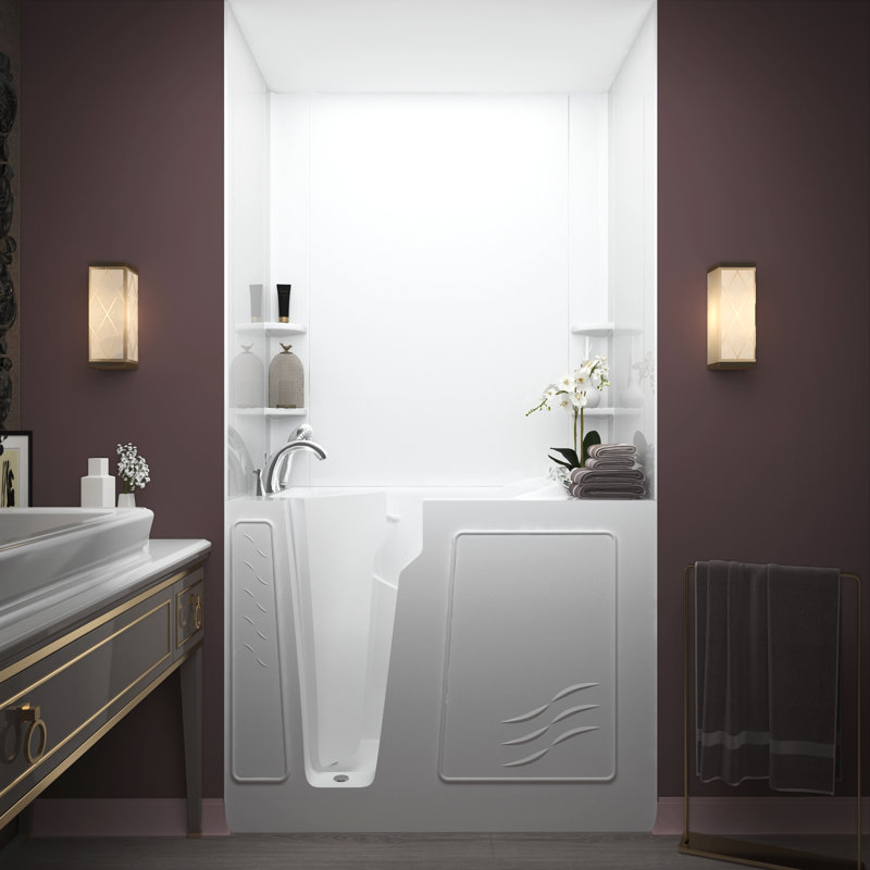 Baignoire de tourbillon 52 po x 29 po Flagstaff, Blanc, Gauche