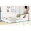 Lit tapissier blanc avec ceinture de charge et à DEL - Bois de pin + construction, plateforme complète Pleasant Dreams et construction solide et solide, installation facile-719954770