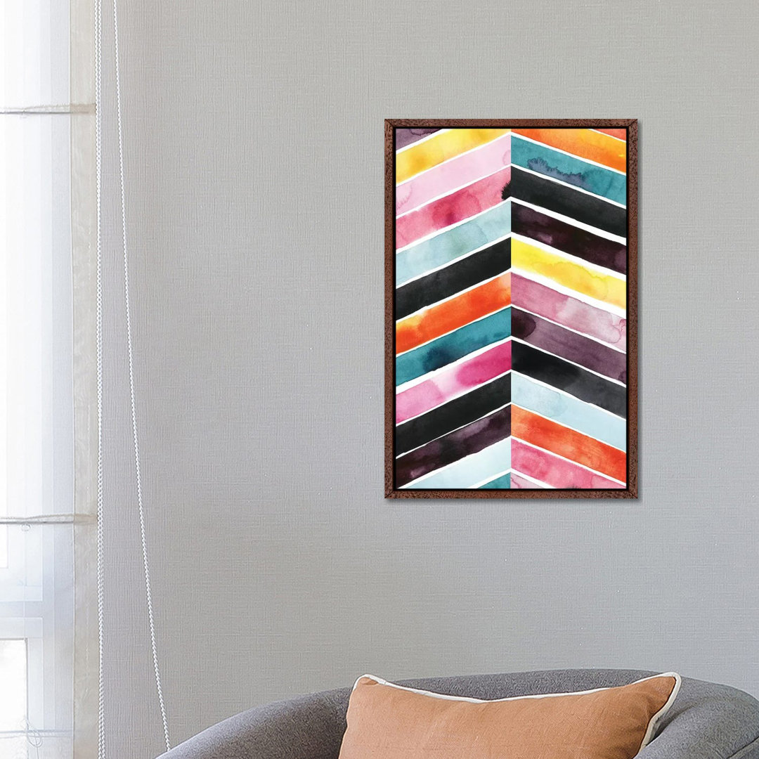 Leinwandbild Vivid Watercolor Chevron I von Grace Popp