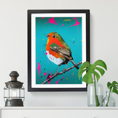 Berrada Robin Bird Paint Splatter Vol.1 - Picture Frame Print