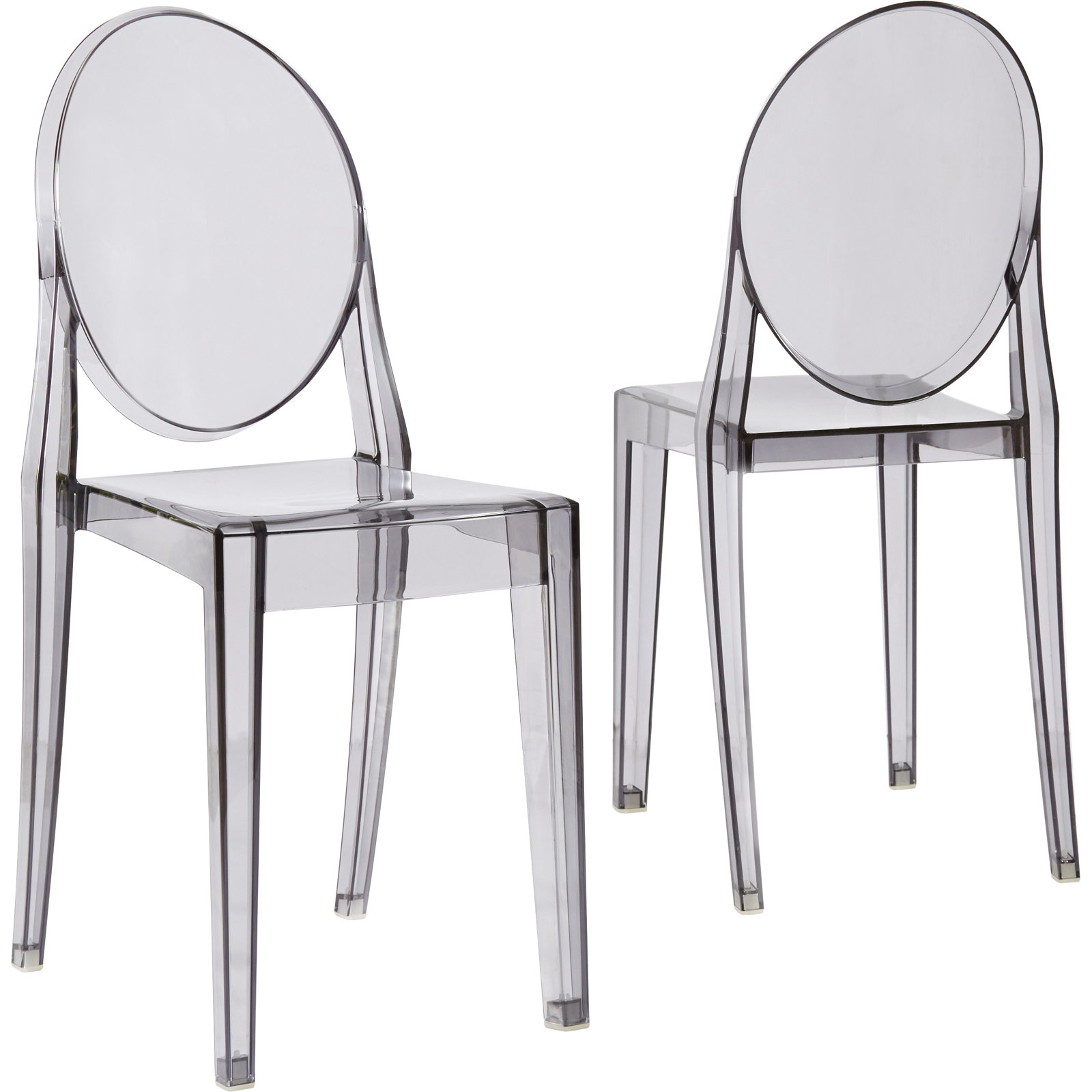 Ghost Stackable Patio Side Chair, Smoke Gray
