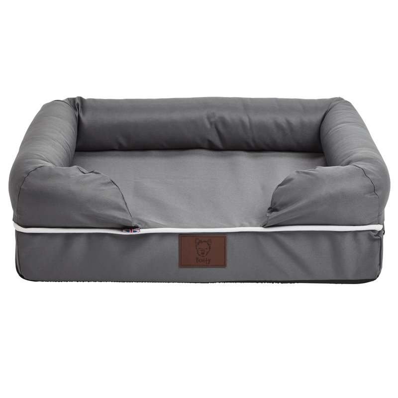 Ashlyn Orthopedic Polyester Pet Bed, Large (117cm W x 93cm D x 27cm H), Grey