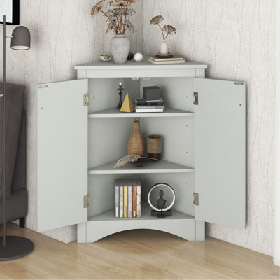 Armoire de rangement triangulaire pour salle de bain avec tablettes réglables, armoire de plancher autoportante pour la cuisine à domicile