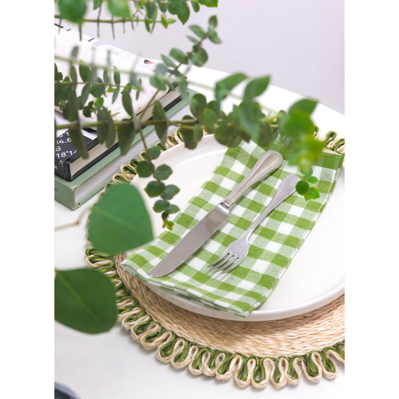 Alessandro Linen Square Napkins, Basil