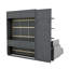 Grand lit escamotable multifonctionnel avec rangement et canapé, gris