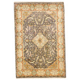 Hand Knotted Wool Area Rug in Black And Red