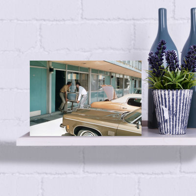 1970S Two Men Stealing Television Set From Motel Room Classic Retro Vintage Urban Wall Art