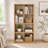 57.5" Walnut 8 Cube Bookcase