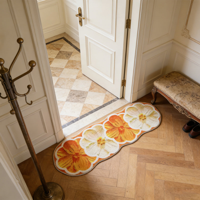 Tapis pour salle de bain Flower, Simple - L 47 po x l 16 po