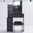 29.2" Small Space Left Bedside Cabinet Vanity Table + Cushioned Stool, Extra Large Right Sliding Mirror, Multi Layer High Capacity Storage, Practical Fashionable Dresser-218284441