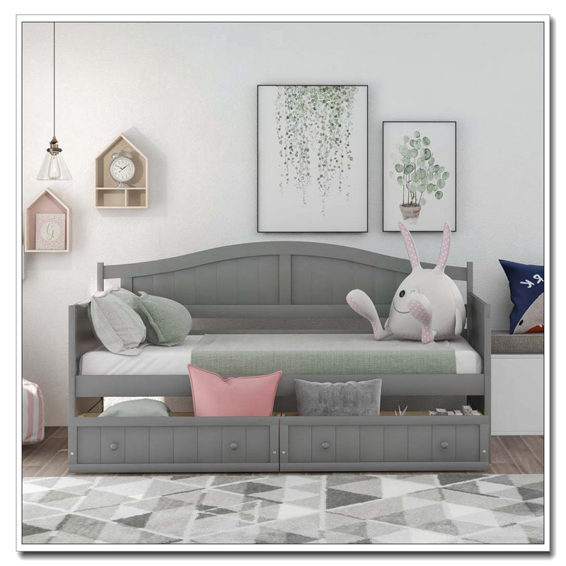 Lit de jour simple Aprilia, Blanc / Blanc, Tiroir inclus