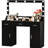 47.09-Inch Makeup Vanity For , Black, Particle Board, 3 Colour Lighting Modes, Adjustable Brightness, Drawers, 2 Vertical Cabinets, Fast Install, Finish Vanity, Simple Build, Tidy Station