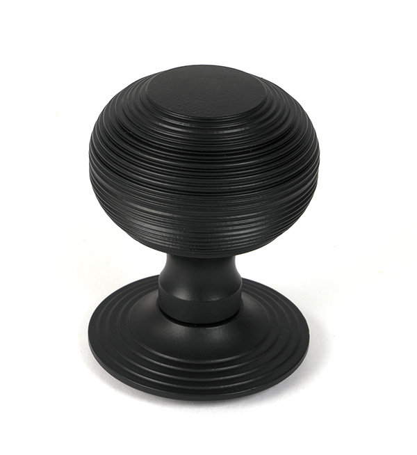 Pewter Beehive Centre Door Knob, Matt Black
