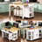 47 - Inch Kitchen Cart With Extendable Table, Rubber Wood Veneer Top, Adjustable Shelving Units, Soft Close Cabinet Hinges Shelf,-1614018123