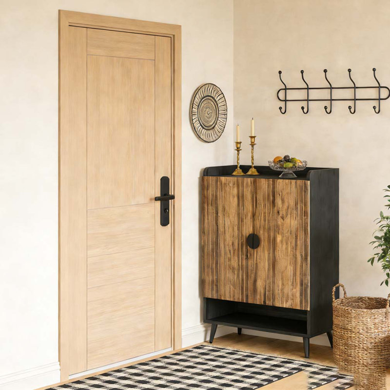 Armoire de rangement moderne pour chaussures, Noir, brun rustique