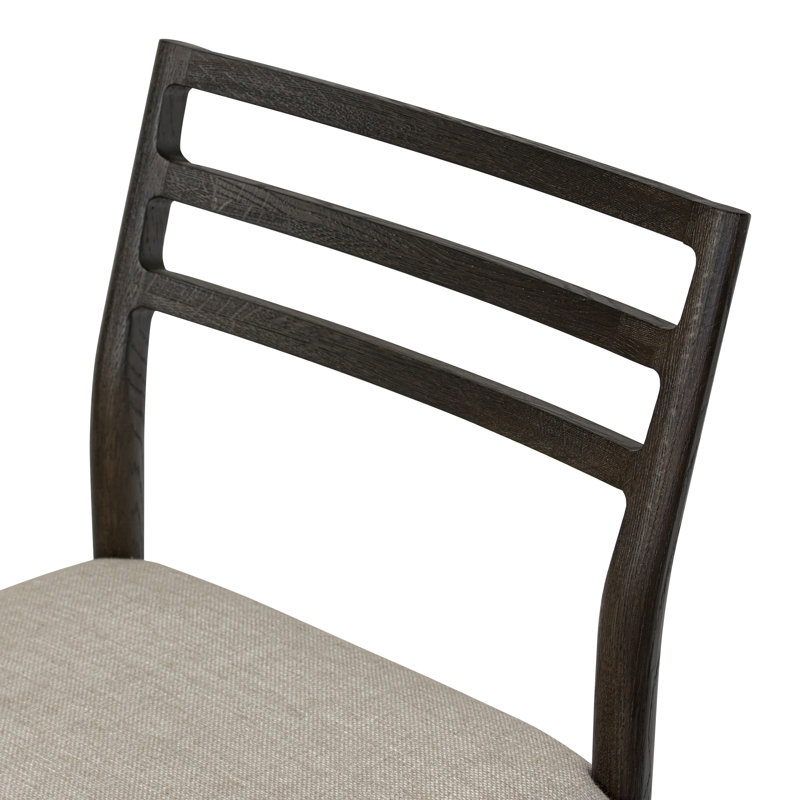 Glenmore Upholstered Stool with Solid Wood Frame, Counter Stool (26.25" Seat Height), Light Carbon, Essence Natural