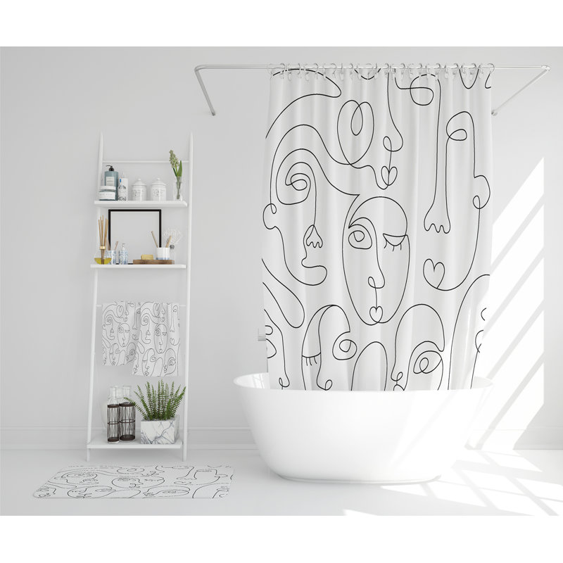 Nehamiah Polyester Shower Curtain Set