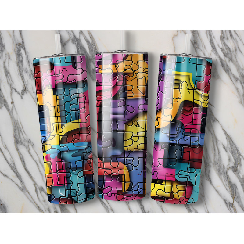 Choose Handmade Tumblers 591ml Vacuum Insulated Stainless Steel (18/8) Travel Tumbler with Straw