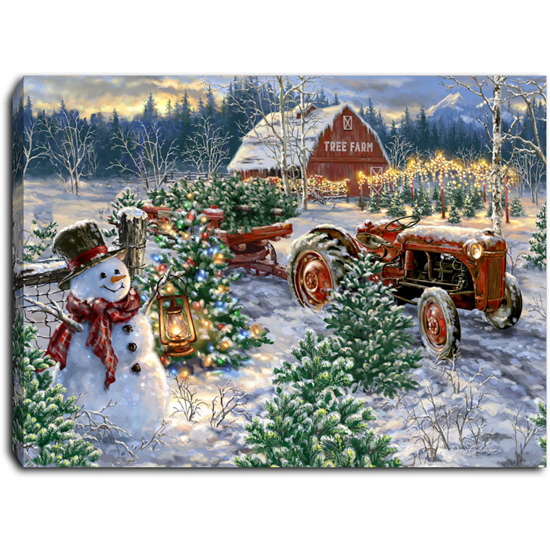 Tree Farm 8x6 Mini Lighted Easel Back Canvas