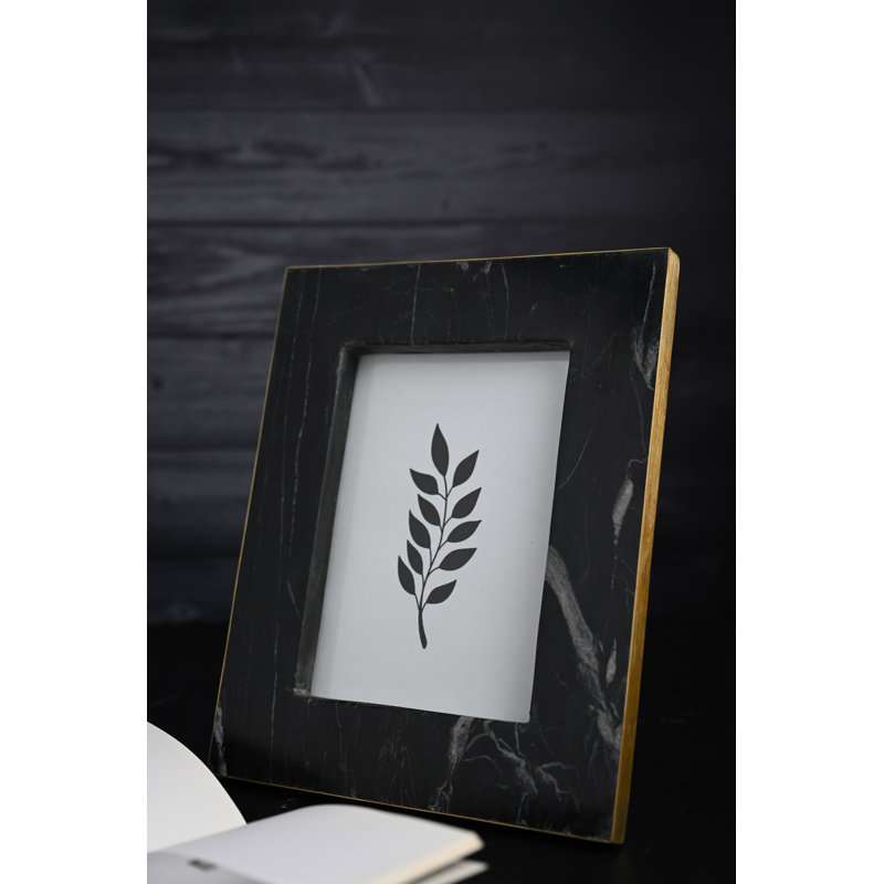 Barnesville Black Marble Picture Frame Med, 4" x 6"