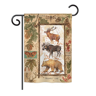 Bois de l’aventures à vie sauvage, en polyester 18,5 x 13 po. drapeau de jardin