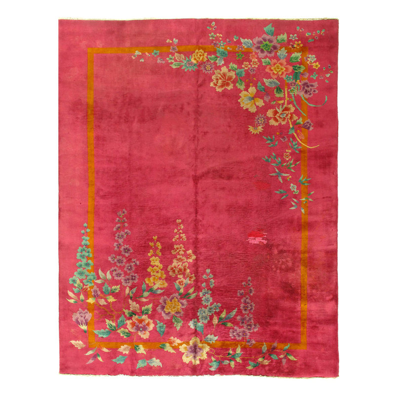 Antique Chiness Art Deco One-of-a-Kind 8'9" X 11'3" Area Rug