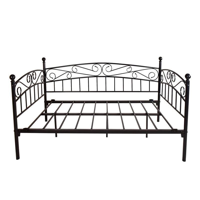 Metal Daybed Frame Multifunctional Mattress Foundation/Bed Sofa With Headboard